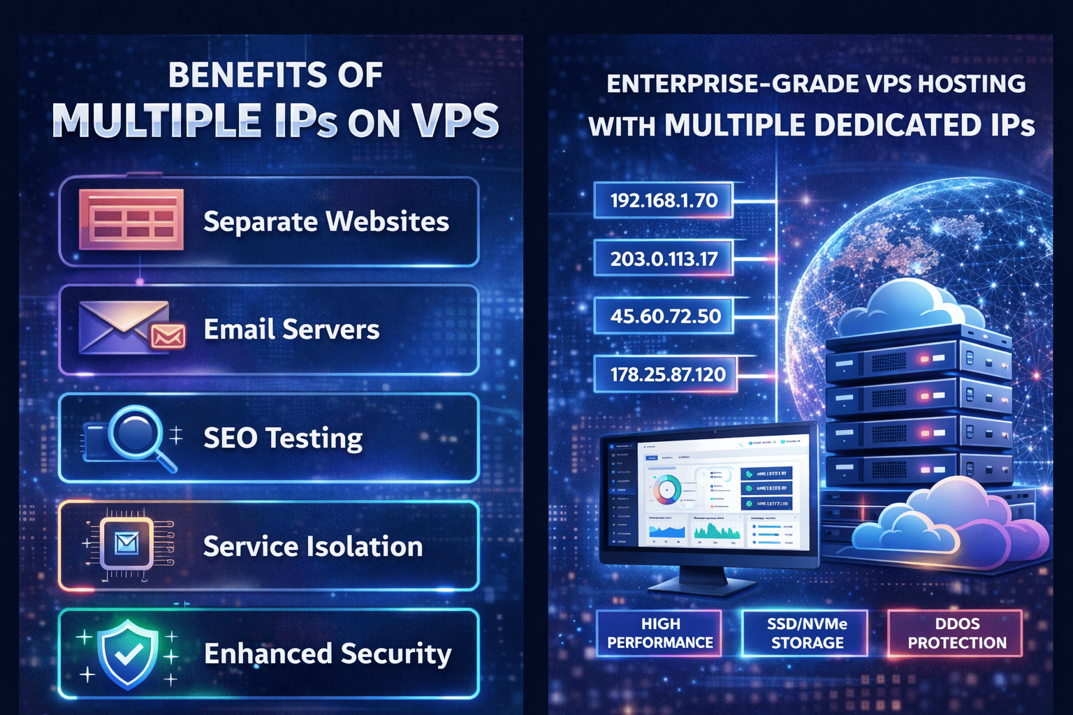 How multiple IP VPS improves SEO, brand separation, domain reputation and geo-targeting How Multiple IP VPS Improves Online Operations - VirtualizorVPS